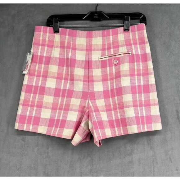Anthropologie Maeve Tweed Plaid Shorts Size 8 Higb Rise - Picture 5 of 9